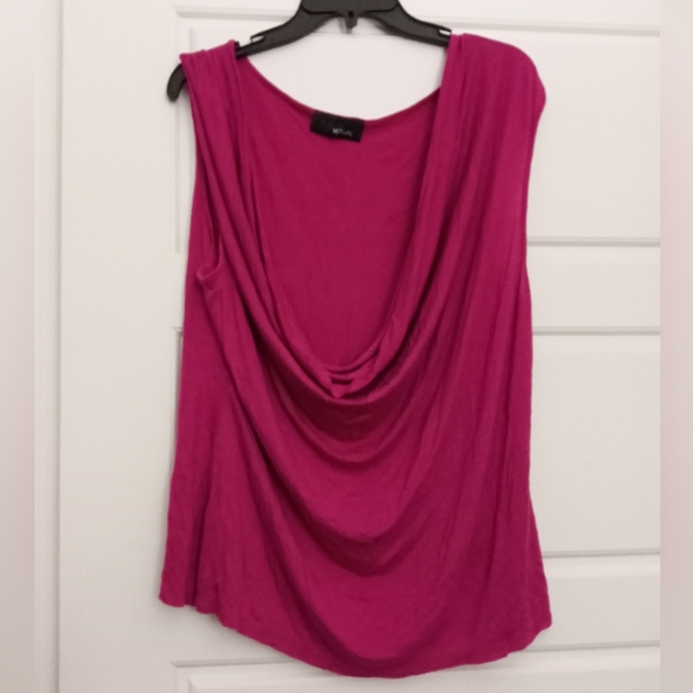 Vintage cowl neck sleeveless blouse plus size 1x